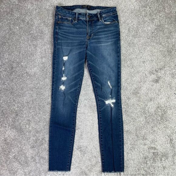 Abercrombie & Fitch Jeans Women’s 26 Long Blue Skinny Ankle Mid-Rise Dark Denim - Picture 1 of 12